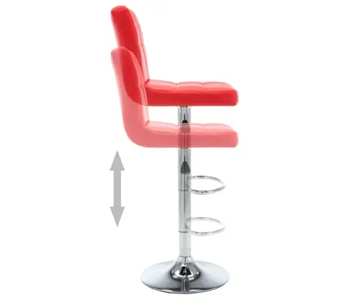 Baro Taburetės, 2Vnt., Raudonos, Dirbtinė Oda