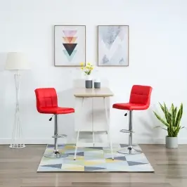 Bāra Krēsli, 2 Gab., Sarkana Mākslīgā Āda Vidaxl