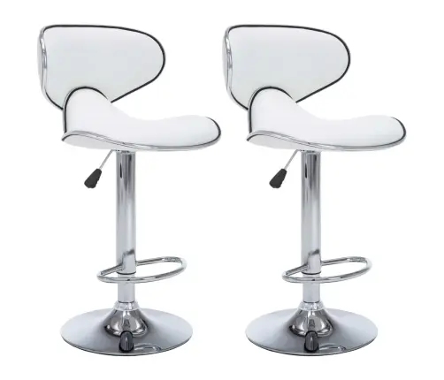 Bāra Krēsli, 2 Gab., Balta Mākslīgā Āda Vidaxl