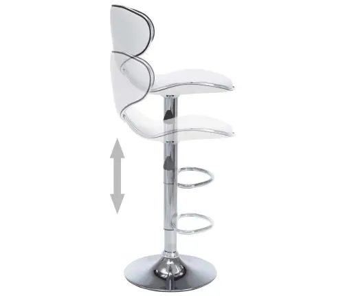 Bāra Krēsli, 2 Gab., Balta Mākslīgā Āda Vidaxl