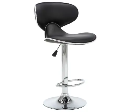 Baro Taburetės, 2 Vnt., Juodos Spalvos, Dirbtinė Oda