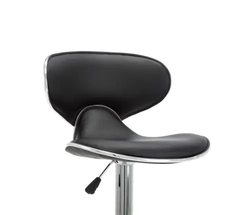 Baro Taburetės, 2 Vnt., Juodos Spalvos, Dirbtinė Oda