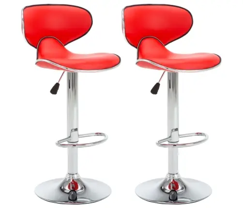 Bāra Krēsli, 2 Gab., Sarkana Mākslīgā Āda Vidaxl