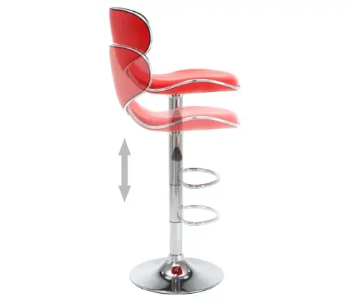 Bāra Krēsli, 2 Gab., Sarkana Mākslīgā Āda Vidaxl