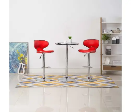 Bāra Krēsli, 2 Gab., Sarkana Mākslīgā Āda Vidaxl