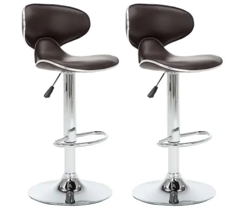 Bāra Krēsli, 2 Gab., Brūna Mākslīgā Āda Vidaxl