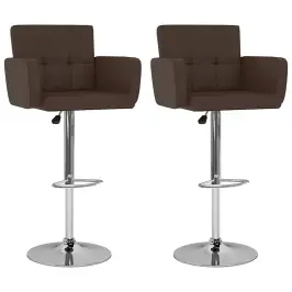 Bāra Krēsli, 2 Gab., Brūna Mākslīgā Āda Vidaxl