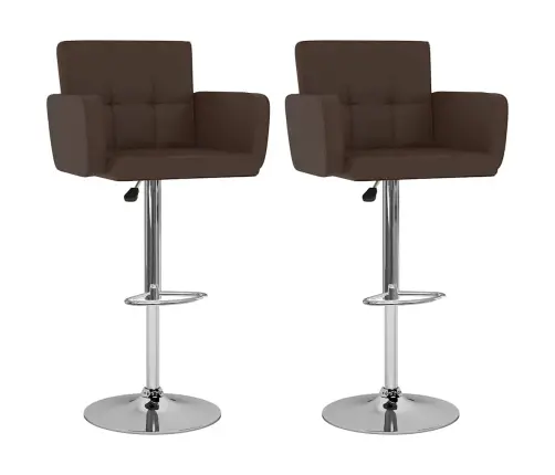 Bāra Krēsli, 2 Gab., Brūna Mākslīgā Āda Vidaxl