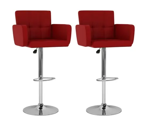 Bāra Krēsli, 2 Gab., Vīnsarkana Mākslīgā Āda Vidaxl