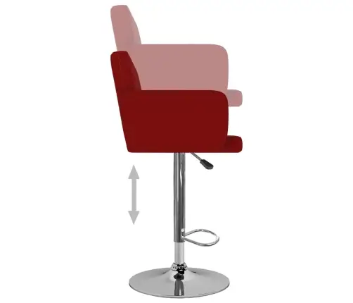 Bāra Krēsli, 2 Gab., Vīnsarkana Mākslīgā Āda Vidaxl