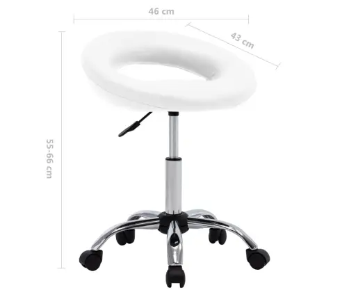 Grozāms Darba Krēsls, Balta Mākslīgā Āda Vidaxl