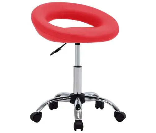 Ratastega Töötool, Punane, Kunstnahk
