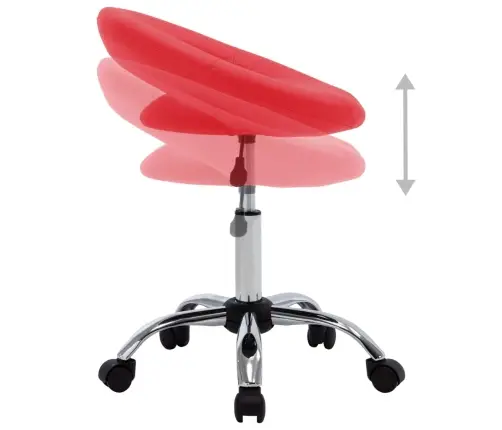 Ratastega Töötool, Punane, Kunstnahk