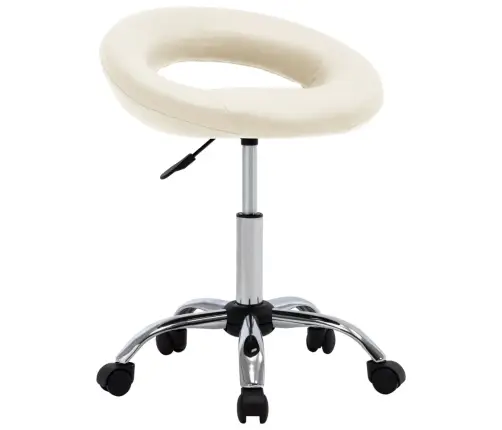 Darbinė Kėdė Su Ratukais, Kreminės Spalvos, Dirbtinė Oda