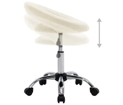 Darbinė Kėdė Su Ratukais, Kreminės Spalvos, Dirbtinė Oda