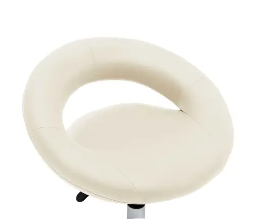 Darbinė Kėdė Su Ratukais, Kreminės Spalvos, Dirbtinė Oda