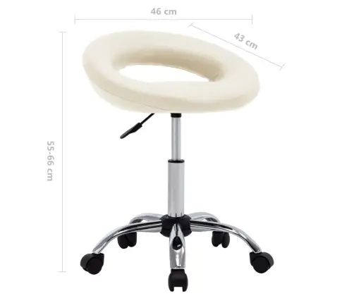 Darbinė Kėdė Su Ratukais, Kreminės Spalvos, Dirbtinė Oda