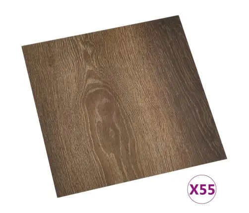 Grīdas Flīzes, 55 Gab., Pašlīmējošas, 5,11 M², Pvc, Brūnas Vidaxl