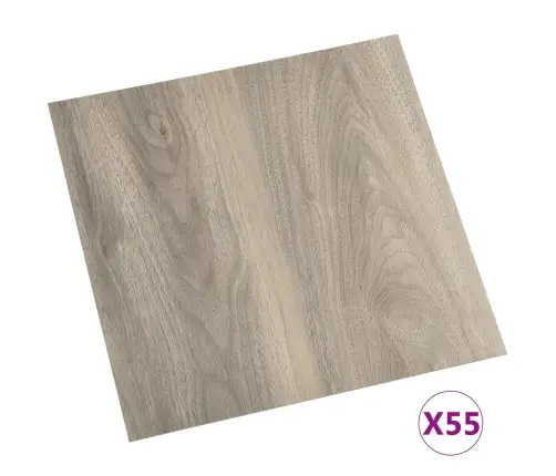 Grīdas Flīzes, 55 Gb., Pašlīmējošas, 5,11 M², Pvc, Pelēkbrūnas Vidaxl