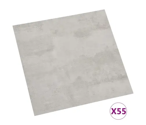 Grindų Plokštės, 55Vnt., Pilkos, 5,11M², Pvc, Prilimpančios