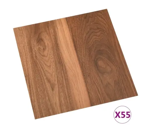 Grīdas Flīzes, 55 Gab., Pašlīmējošas, 5,11 M², Pvc, Brūnas Vidaxl