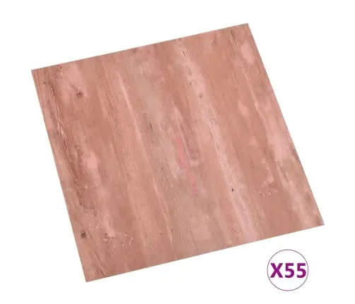 Grīdas Flīzes, 55 Gab., Pašlīmējošas, 5,11 M², Pvc, Sarkanas Vidaxl