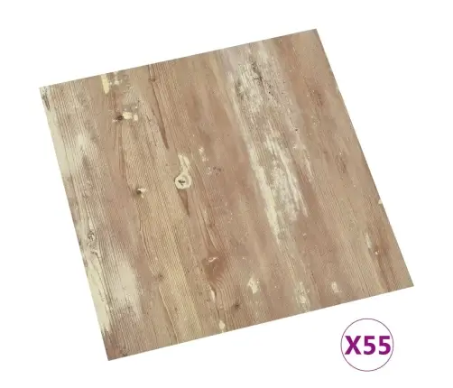 Grīdas Flīzes, 55 Gab., Pašlīmējošas, 5,11 M², Pvc, Brūnas Vidaxl
