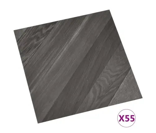 Grīdas Flīzes, 55 Gab., Pašlīmējošas, 5,11 M², Pvc, Pelēkas Vidaxl