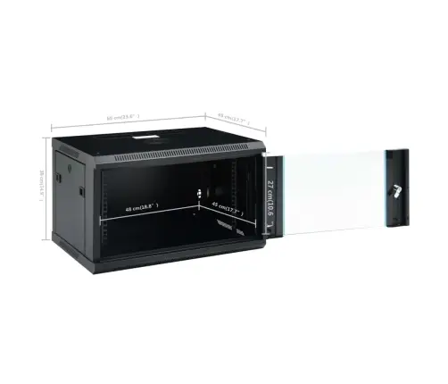 6U Seinale Paigaldatav Võrgukapp 19" Ip20 600 X 450 X 350 Mm