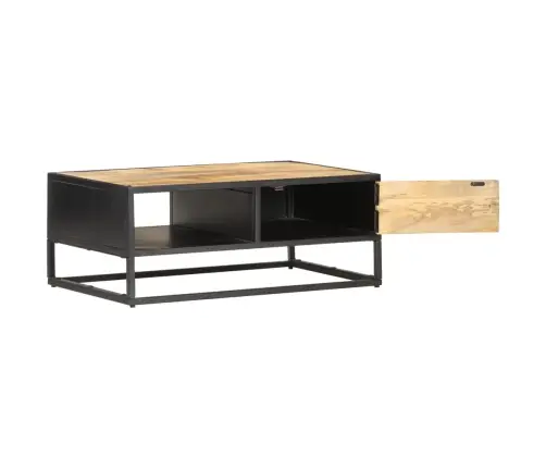Kohvilaud Nikerdatud Uksega, 90X55X36 cm Töötlemata Mangopuit