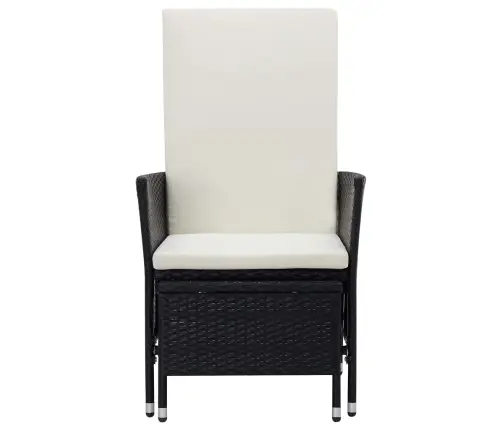 2-Daļīgs Dārza Atpūtas Mēbeļu Komplekts, Pe Rotangpalma, Melns Vidaxl