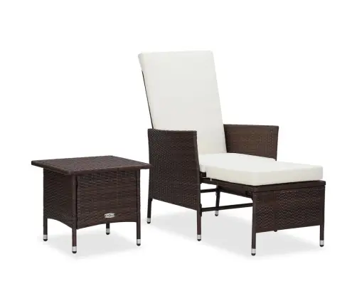 2-Daļīgs Dārza Atpūtas Mēbeļu Komplekts, Brūna Pe Rotangpalma Vidaxl