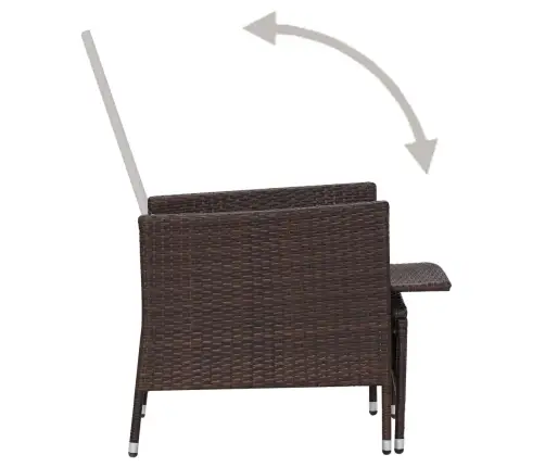 2-Daļīgs Dārza Atpūtas Mēbeļu Komplekts, Brūna Pe Rotangpalma Vidaxl