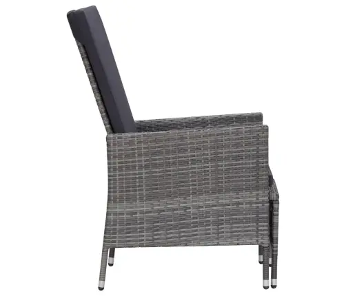 2-Daļīgs Dārza Atpūtas Mēbeļu Komplekts, Pelēka Pe Rotangpalma Vidaxl