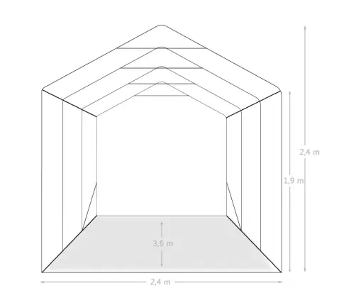 Garažas-Palapinė, Žalios Spalvos, 2,4X3,6M, Pvc (310026+310027)