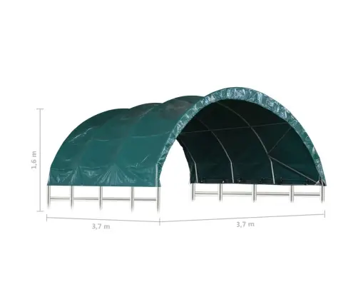 Mājlopu Nojume, Pvc, 3,7X3,7 M, Zaļa Vidaxl