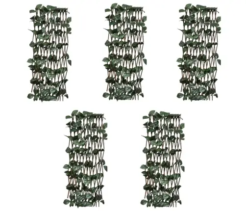 Špaleru Žogi, 5 Gab., Ar Mākslīgām Lapām,180X60 Cm, Vītols Vidaxl