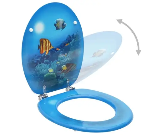 Tualetes Poda Sēdekļi Ar Vāku, 2 Gab., Jūras Dzelmes Dizains Vidaxl