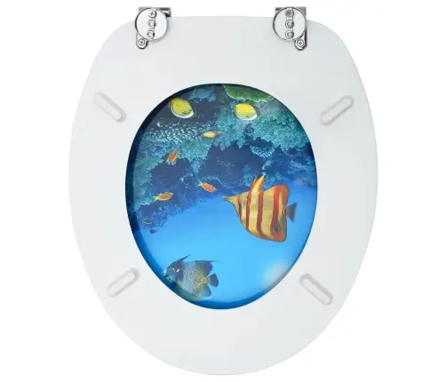 Tualetes Poda Sēdekļi Ar Vāku, 2 Gab., Jūras Dzelmes Dizains Vidaxl