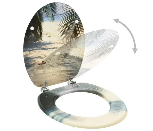 Tualetes Poda Sēdekļi Ar Vāku, 2 Gab., Mdf, Pludmales Dizains Vidaxl