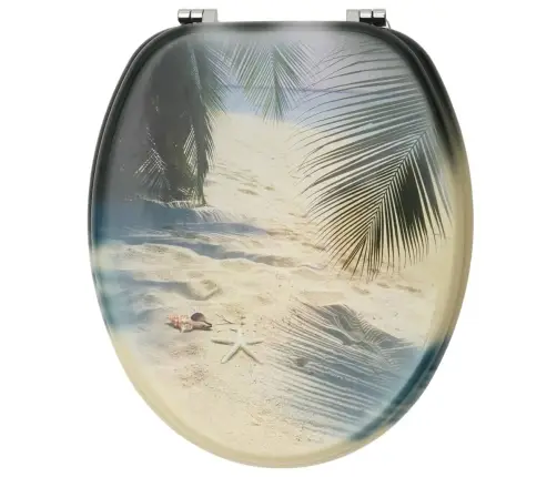 Tualetes Poda Sēdekļi Ar Vāku, 2 Gab., Mdf, Pludmales Dizains Vidaxl