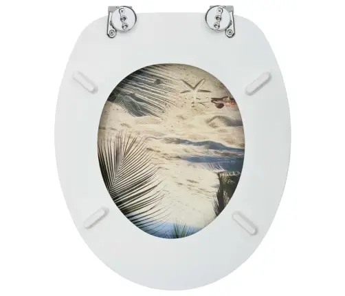 Tualetes Poda Sēdekļi Ar Vāku, 2 Gab., Mdf, Pludmales Dizains Vidaxl