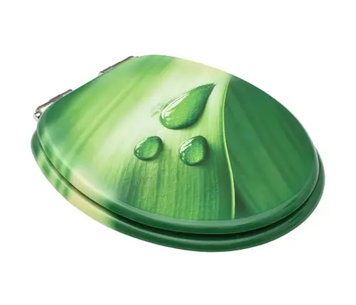 Tualetes Poda Sēdekļi Ar Vāku, 2 Gab., Zaļi, Ūdens Lāšu Dizains Vidaxl