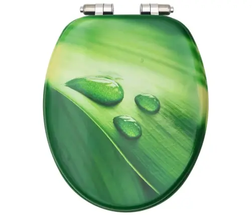 Tualetes Poda Sēdekļi Ar Vāku, 2 Gab., Zaļi, Ūdens Lāšu Dizains Vidaxl