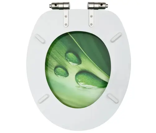 Tualetes Poda Sēdekļi Ar Vāku, 2 Gab., Zaļi, Ūdens Lāšu Dizains Vidaxl