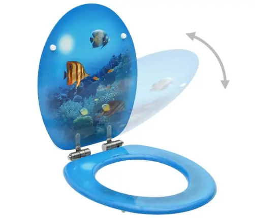 Tualetes Poda Sēdekļi Ar Vāku, 2 Gab., Jūras Dzelmes Dizains Vidaxl