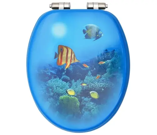 Tualetes Poda Sēdekļi Ar Vāku, 2 Gab., Jūras Dzelmes Dizains Vidaxl