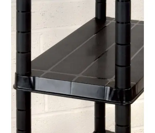 Lentyna Daiktams, 4 Aukštų, Juoda, 61X30,5X130cm Plastikas