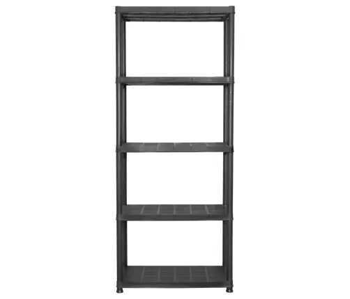 Lentyna Daiktams, 5 Aukštų, Juoda, 71X38X170cm Plastikas