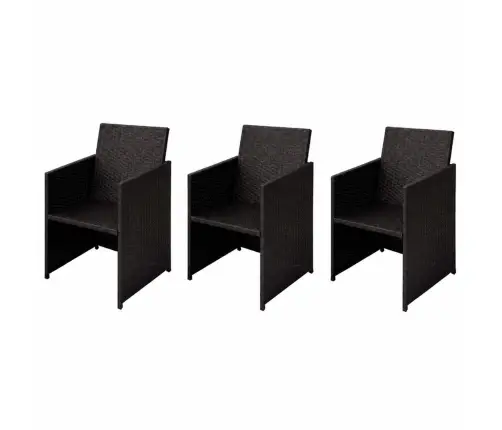 Dārza Krēsli 3 Pcs Brūna 56 X 52 X 87 Cm Poliūtu Rotangpalma Vidaxl